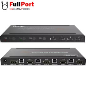 تصویر سوئیچ کی وی ام 4 خروجی اتومات HDMI+USB فرانت مدل FN-K241 FARANET FN-K241 HDMI+USB 4 Port Automatic KVM Switch