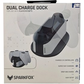 تصویر شارژر دسته پلی استیشن 5 اسپارک فاکس Dual Controller Charge Station Dualsense SparkFox