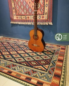 تصویر گلیم دستباف 3متری مدل قشقایی صادراتی کد 13814 qashqai kilim