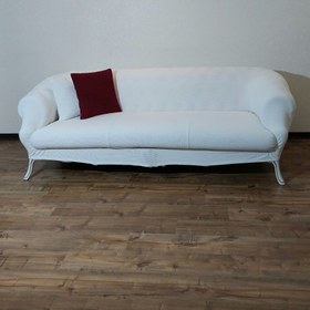 تصویر کاور مبل ست ۵ نفره سفید آماده و وارداتی مدل Jersey 3Seater White Jersey Sofa Cover