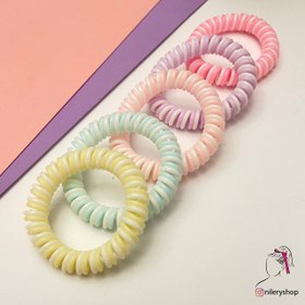 تصویر کش مو سیم تلفنی ۴ عددی رنگ پاستیلی 