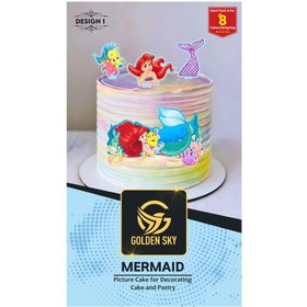 تصویر تصویر و تاپر کیک پری دریایی 