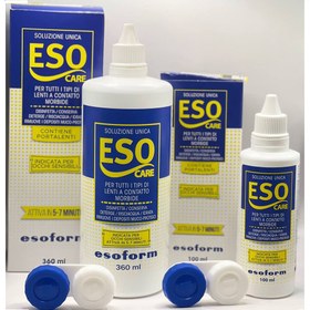 تصویر مایع لنز ایسو (ایتالیایی) ESOCARE حجم 360 ml [چند منظوره] 