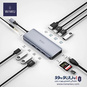 تصویر هاب تایپ سی 12 پورت ویوو مدل WiWU Alpha 12 in 1 Usb Type C Hub wiwu Alpha 12 in 1 Usb Type C