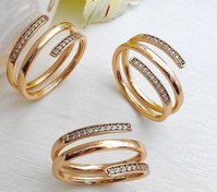 تصویر انگشتر لاین موازی نگین دار 