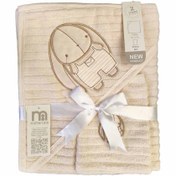 تصویر حوله دورپیچ نوزاد مادرکر طرح خرگوش 