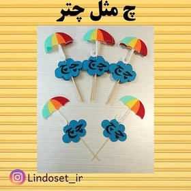 تصویر گیفت حروف الفبا چ مثل چتر نمدی 