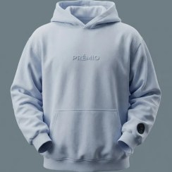 تصویر هودی لش پارچه پنبه سه نخ (ترک) آبی آسمانی H022 