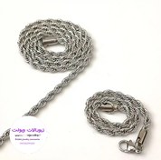 تصویر گردنبند طنابی استیل ۶۰ سانت ضد حساسیت 
