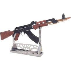 تصویر پازل فلزی سه بعدی کلاشینکف 