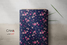 تصویر پارچه طرح گل ریز زمینه سرمه ای | کد A14 