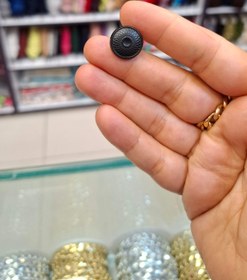 تصویر دکمه فلزی - مشکی / سایز1 