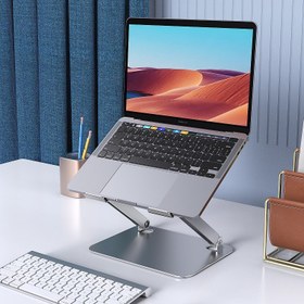 تصویر پایه نگهدارنده لپ تاپ و تبلت لنتیون مدل L5b Laptop and tablet Lention holder L5b Model