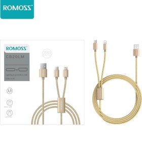 تصویر کابل تبدیل USB به لایتنینگ/microUSB روموس مدل CB20A طول 1.5 متر 