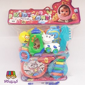 تصویر ست جغجغه 8 عددی همراه با اسباب بازی 