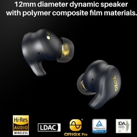 تصویر TOZO Golden X1 Wireless Earbuds Balanced Armature Driver and Hybrid Dynamic Driver، هدفون بلوتوث OrigX Pro، LDAC و Hi-Res Audio Wireless، هدست حذف نویز آبی TOZO Golden X1 Wireless Earbuds Balanced Armature Driver and Hybrid Dynamic Driver, Bluetooth Headphones OrigX Pro, LDAC & Hi-Res Audio Wireless, Noise Cancellation Headset Blue