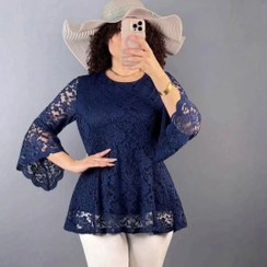 تصویر شومیز گیپور شاین دار مجلسی زنانه 