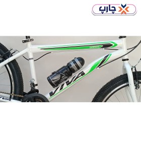 تصویر دوچرخه سایز 24 دنده ای کلاجدار طرح ویوا سفیدسبز 