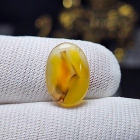 تصویر نگین سنگ طبیعی عقیق زرد معدنی خراسانی کد 35198 