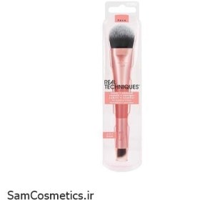 تصویر براش دوطرفه کرم پودر و سایه ریل تکنیک REAL TECHNIQUES 2 IN 1 BRUSH FOR FOUNDATION AND CONCEALER