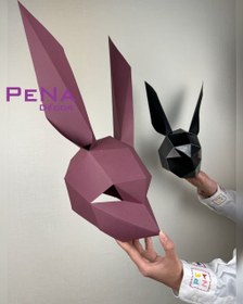 تصویر دکور سر مانکن خرگوش - قهوه ای Rabbit's Head For Store Mannequin