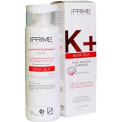 تصویر شامپو فاقد سولفات موهای کراتینه شده پرایم مدل +K حجم ۲۵۰ میلی لیتر Prime K+ Kera Silk Post Keratin Shampoo ۲۵۰ ml