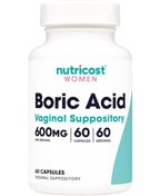 تصویر کپسول واژینال اسید بوریک بانوان نوتریکاست بهبود وضعیت سلامت واژن ۶۰ عددی Nutricost Boric Acid 600mg, 60 Capsules - Vaginal Suppository - Non-GMO - for Women