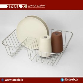 تصویر سبد جاظرفی داخل سینک آبکاری کروم Steel-X - 33 / مسوار(کروم) / کروم 