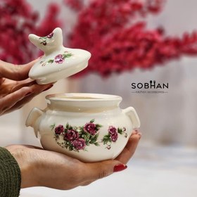 تصویر قندان ساده گلسرخی 