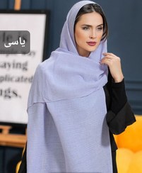 تصویر شال پلیسه ساده ده رنگ (شاین کم) کد 1333 - یاسی 