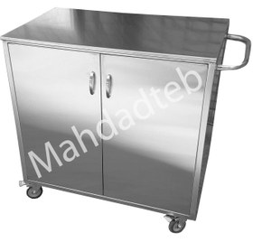 تصویر ترالی پک استریل استیل - کد MHT33 - 90*50 سانتیمتر – ارتفاع 100 سانتیمتر Stainless steel trolley carrying sterile pack