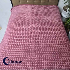 تصویر پتو دونفره تک رنگ قلبی 