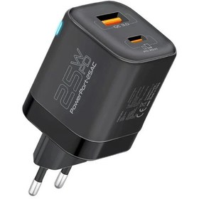 تصویر شارژر دیواری 25 وات پرومیت مدل POWERPORT-25AC.BLK.EU 