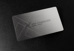 تصویر کارت ویزیت فلزی نقره ای 