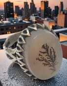 تصویر انگشتر شجر نقره روس مردانه سنگ شجر | کد ۷۳۵ 