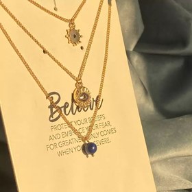 تصویر گردنبند چند لایه چشم نظر 