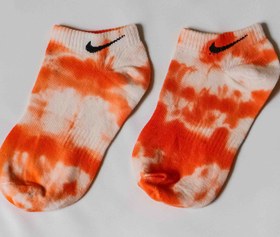 تصویر جوراب نایک آبرنگی مچی نارنجی Orange Tiedye Socks