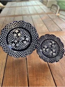 تصویر بشقاب آبی Lycg 023 6 مجموعه صفحه چینی کیک Lucky Art 