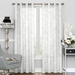 تصویر پرده آماده حریر کتان 