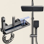 تصویر دوش حمام هوشمند سان مارینو مدل C4119 با نمایشگر دیجیتال رنگ دودی 