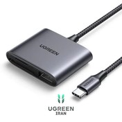 تصویر هاب 3 پورت USB-C 3.0 به USB با درگاه کارت حافظه یوگرین 80798-CM387 – خاکستری 