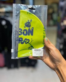 تصویر کلاه شنا بچهگانه سیلیکونی چاپی از برند Sinca در 5 رنگ - لیمویی 