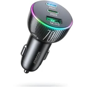 تصویر شارژر فندکی یو اس بی و تایپ سی فست شارژ 70 وات جویروم Joyroom JR-CL26 70W 3-Port (2PD+1USB) Car Charger Joyroom JR-CL26 70W 3-Port (2PD+1USB) Car Charger