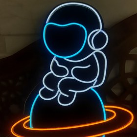 تصویر تابلو نئون پلکسی فضانورد astronaut neon sign