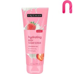 تصویر اسکراب بدن شیر توت فرنگی فریمن حجم 175 میل Freeman mask scrab body sugar strawberry milk model 175ml