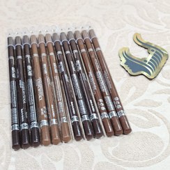 تصویر مداد ابرو با کیفیت برند VOV در چهار رنگ قهوه ای - 12 عدد رنگبندی VOV brand quality eyebrow pencil in four brown colors