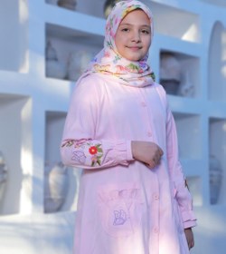 تصویر مانتو کتان پروانه - صورتی / 4 