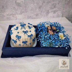 تصویر کادو تولد با گل تولد و کیک واسه پسر | کد: ZNB-SG0 