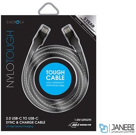 تصویر کابل شارژ سریع و انتقال داده تایپ-سی به تایپ-سی انرژیا Energea Nylotough Cable USB-C 1.5M 