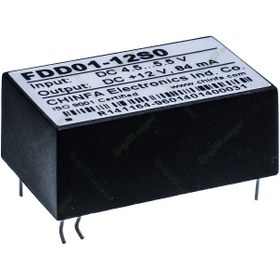 تصویر مبدل ولتاژ چینفا 84 میلی آمپر CHINFA FDD01-12S0 DC/DC IN:4/5-5/5V OUT:+12V 